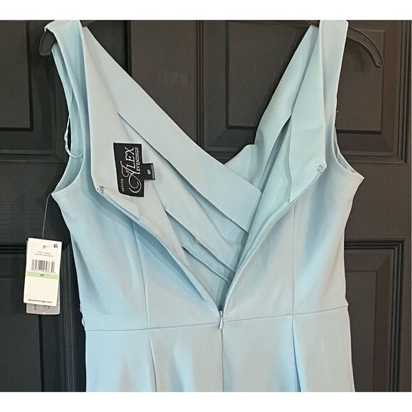 Alex Evenings Women's Slimming Long Side Ruched Dress with Cascade Ruffle Skirt - Picture 6 of 8